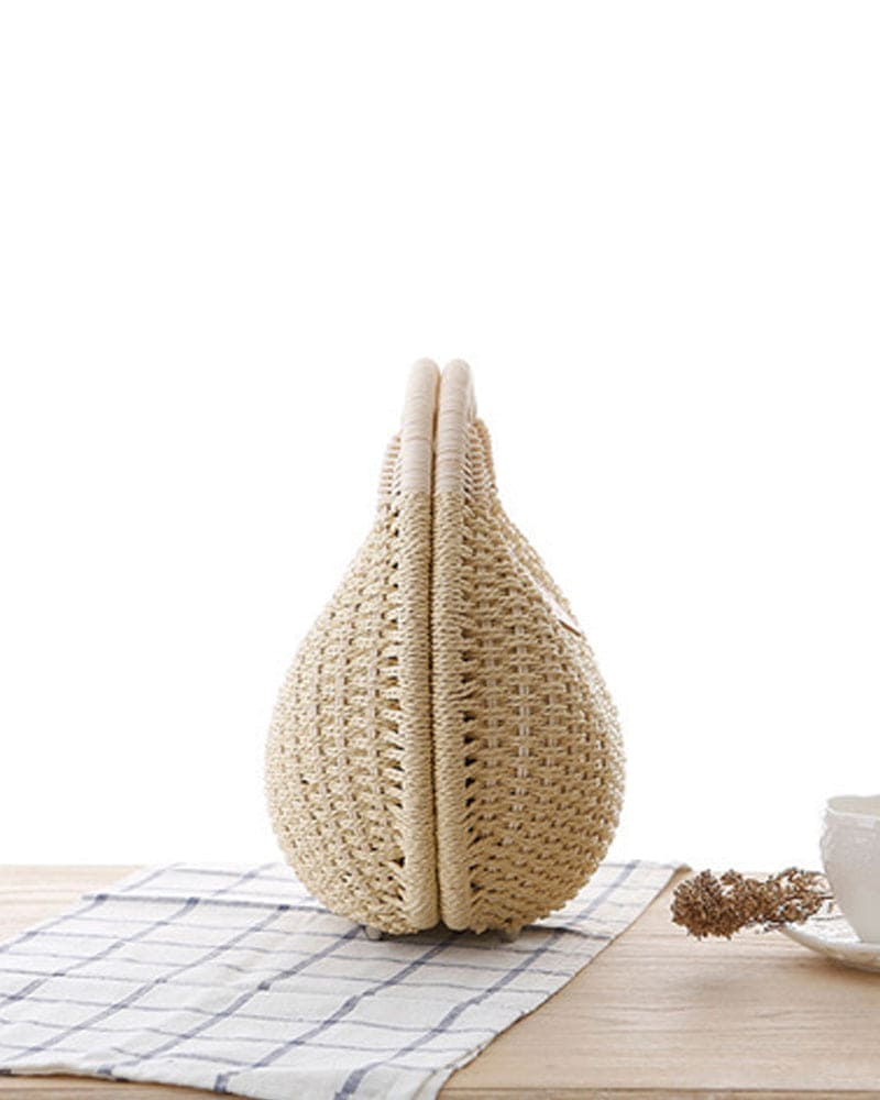 bags : Rotan Schoudertas Dames Wit - Handgeweven Bohemian Stijl in van Pantino