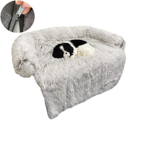 pets : Wasbare Huisdier Sofa Deken Donkerblauw - Pluche Zachte Warmte - Pluche in Licht Grijs van Pantino