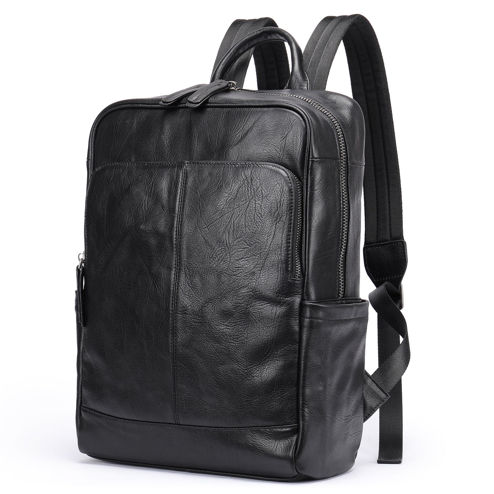 bags : Rugzak Zwart - Executive Craft Lederen in Zwart B van Pantino