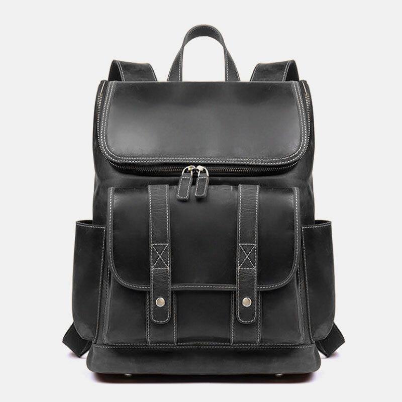 bags : Rugzak Heren Zwart - Vintage Anti-Diefstal Laptoprugzak voor , Geschikt voor 15,6 Inch in Zwart van Pantino