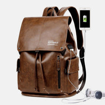 bags : Rugzak Heren Zwart - Waterdichte Herenrugzak met Opladen Via USB - Geschikt voor een Laptop van 13,3 Inch in Donker bruin van Pantino