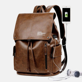 bags : Rugzak Heren Zwart - Waterdichte Herenrugzak met Opladen Via USB - Geschikt voor een Laptop van 13,3 Inch in Donker bruin van Pantino