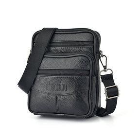 bags : Crossbody Tas Heren Zwart Leer - Compacte Schoudertas voor Dagelijks Gebruik in zwart van Pantino