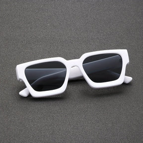 Sunglasses : Zonnebril Dames Wit en Grijs - Veelzijdige Y2K Dikke Vierkante Montuur voor Mannen in van Pantino