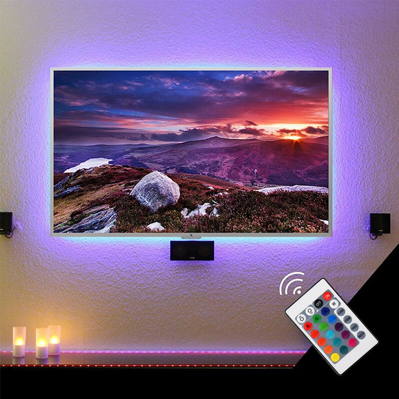 TV Achtergrondverlichting LED Strip – 16 Kleuren, USB