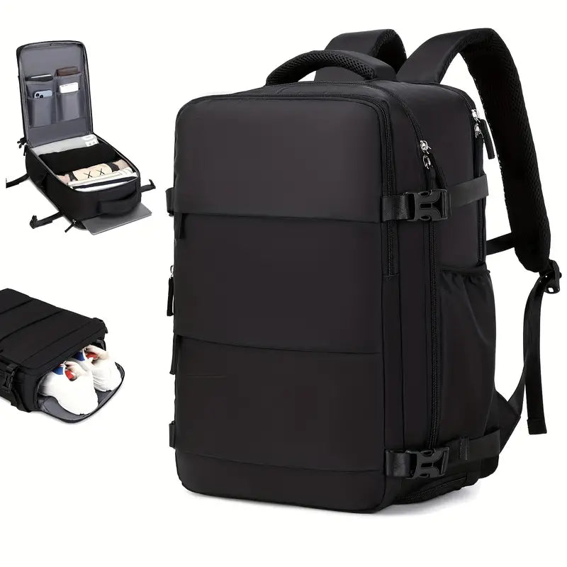 bags : Rugzak Blauw - WanderLux - Handbagage in Zwart van Pantino