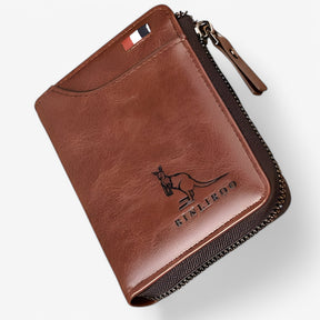 bags : Leather Kangaroo Wallet Leer - Bruin in Bruin van Pantino