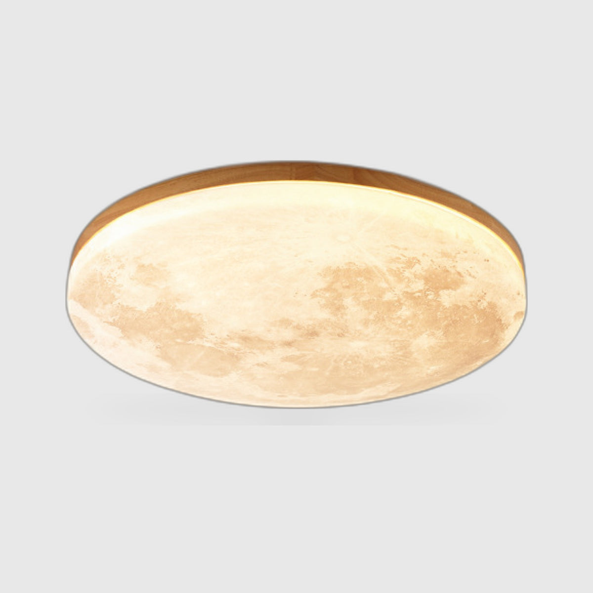 Moderne Maan Plafondlamp – 3D Maandesign met Houten Kader