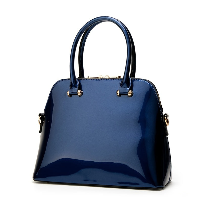 bags : Chique Glanzende Tas met Rits - Praktisch en Elegant voor Elke Dag - Zwart in van Pantino