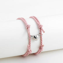 Bracelet : Magnetisch Koppelarmbandje 2 Stuks - Verbonden Liefde Cadeau - RVS in Roze + Roze van Pantino