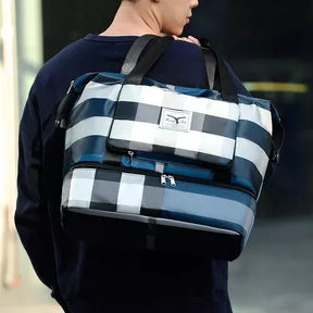 bags : Grote Travel Tas Blauw - Ruimtelijk Waterdicht Reizen - Nylon in van Pantino