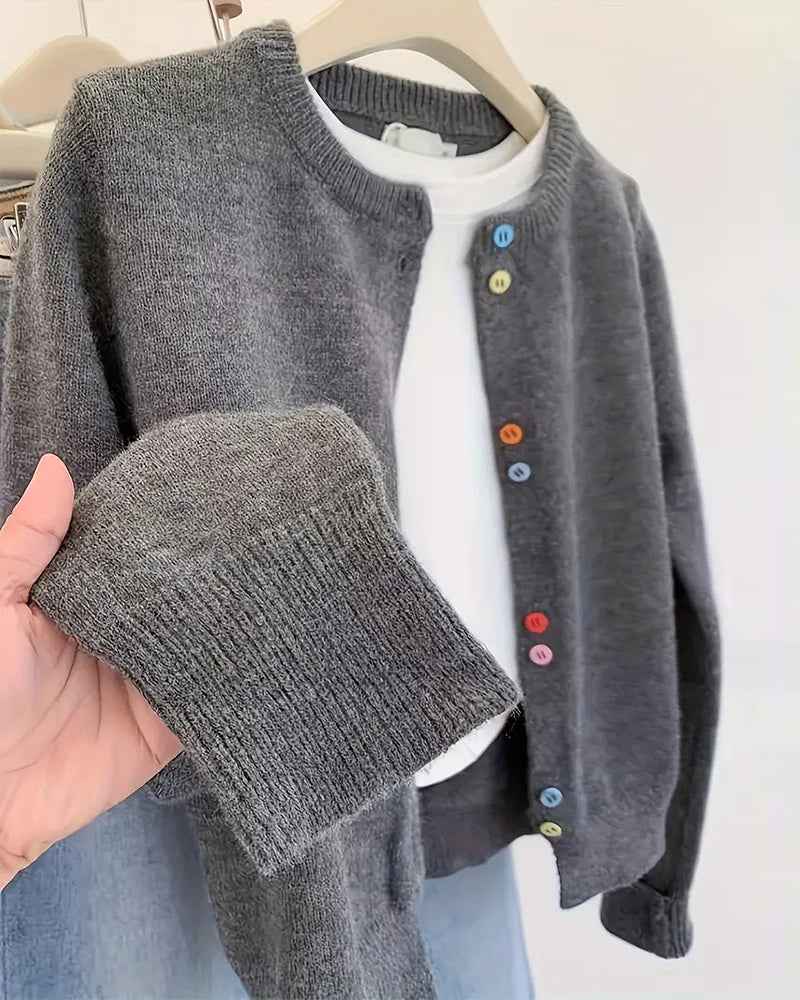 Cardigan : Relaxed-fit effen vest met lange mouwen in van Pantinoshop