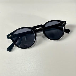 Sunglasses : Zonnebril Dames Zwart - Klassieke Veelzijdige Retro Punk Ronde in van Pantino