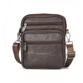 bags : Crossbody Tas Heren Zwart Leer - Compacte Schoudertas voor Dagelijks Gebruik in Donkere koffiekleur van Pantino