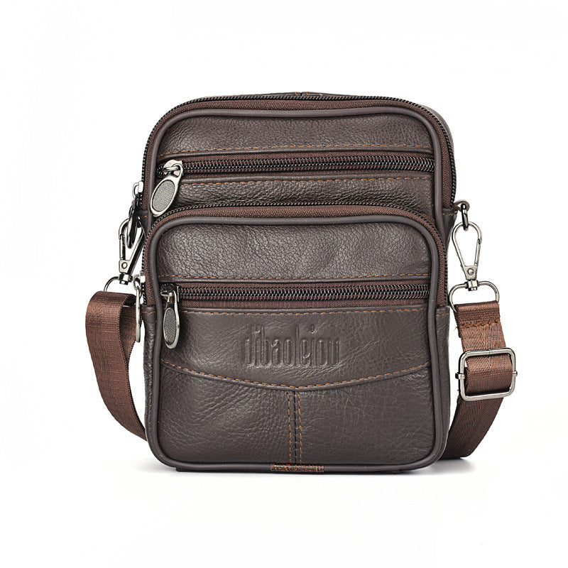 bags : Crossbody Tas Heren Zwart Leer - Compacte Schoudertas voor Dagelijks Gebruik in Donkere koffiekleur van Pantino