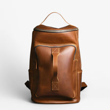 bags : Elegante Rugzak Gemaakt van Hoogwaardig Leer - Bruin in Bruin van Pantino