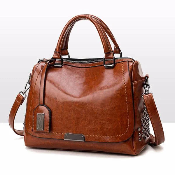 bags : Schoudertas Dames Zwart - Elegante Zachte Leren voor - Perfect voor Elke Gelegenheid in Bruin van Pantino