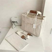 bags : Tote Bag Beige - ToteEase - Veel Opbergruimte voor Al Je Spullen in Beige van Pantino