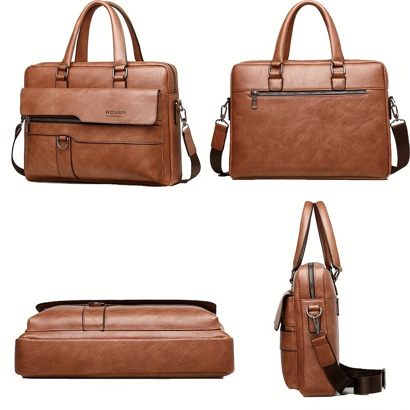 bags : Schoudertas Heren Donkerbruin - Herentas Handtas Retro Tas Elegant in van Pantino