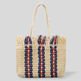 Handwoven Beach Bag with Large Capacity - Khaki