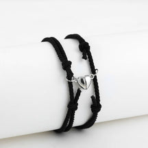 Bracelet : Magnetisch Koppelarmbandje 2 Stuks - Verbonden Liefde Cadeau - RVS in Zwart + Zwart van Pantino