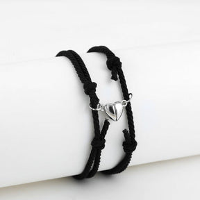 Bracelet : Magnetisch Koppelarmbandje 2 Stuks - Verbonden Liefde Cadeau - RVS in Zwart + Zwart van Pantino