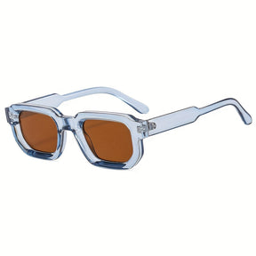 Sunglasses : Zonnebril Heren Zwart - Men 1pc Nieuwe Retro met Vierkant Frame voor Vintage in Transparant Blauw Frame Volledige Theelens van Pantino