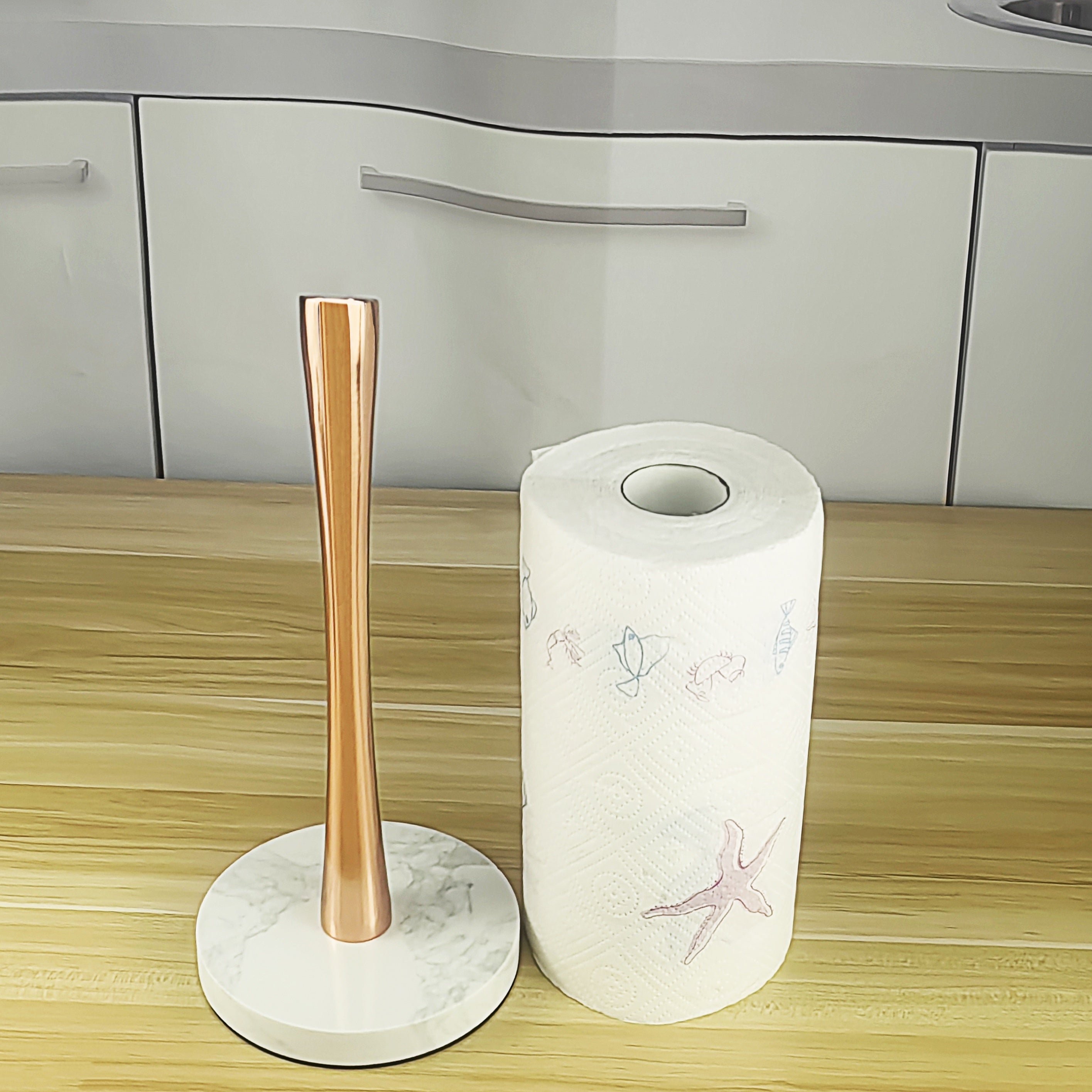 home & garden : Luxe Keukenrolhouder Zwart Marmer & RVS - Staand Design in van Pantino