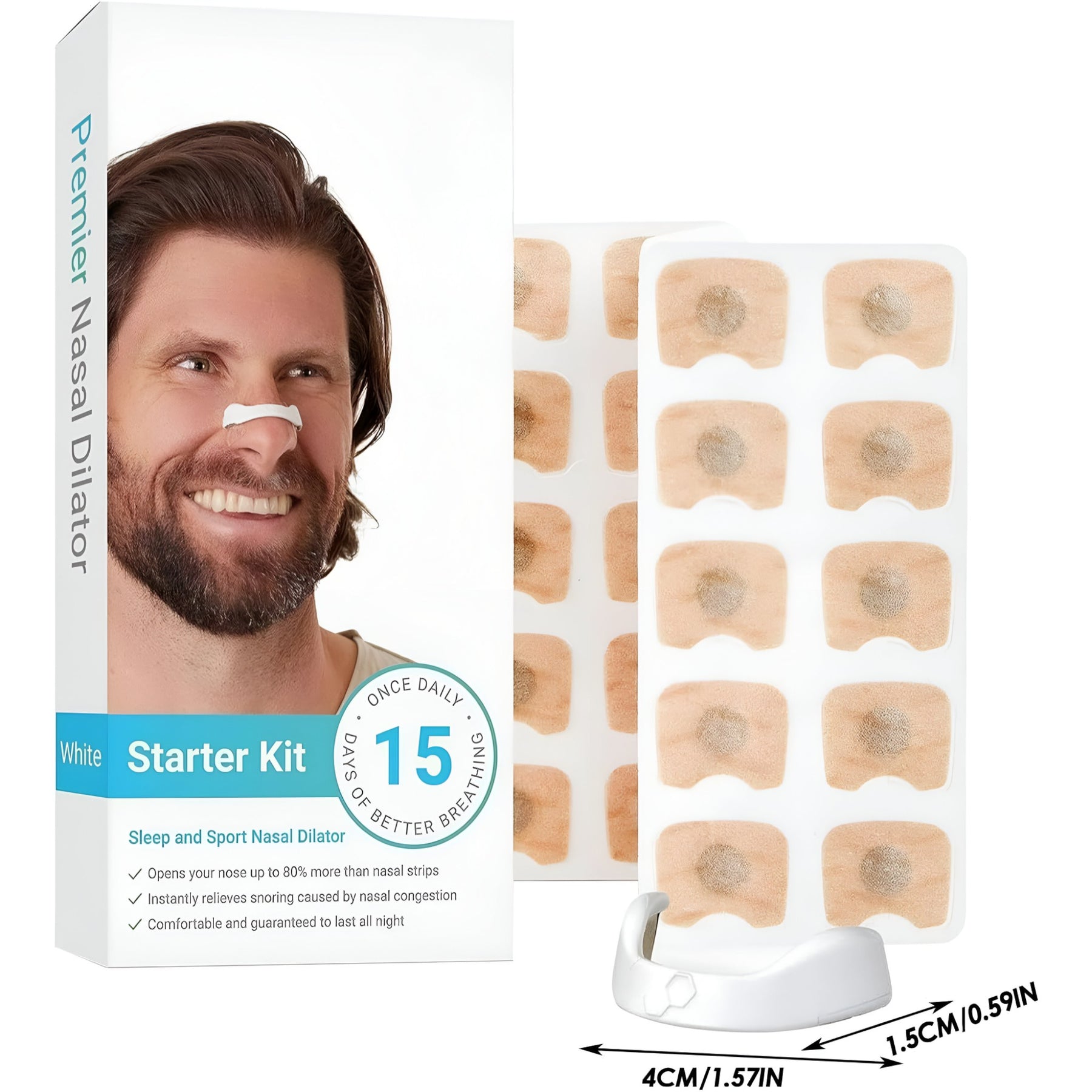 other : Slaap Neusstrips - Comfortabel, Anti-Snurk Ademhalingshulpmiddel - Wit Set in van Pantino