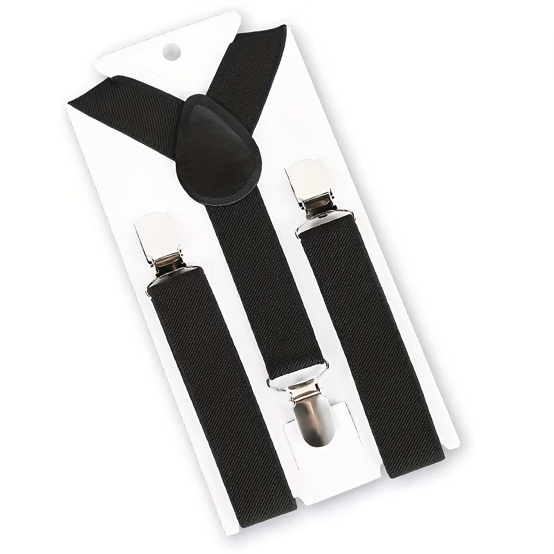 Suspenders : Heren Bretels met 3 Stevige Clips voor Broeken en Pantalons - Zwart in van Pantino
