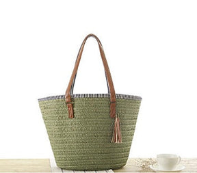 bags : Handtas Groen - Geweven Casual in Groen van Pantino