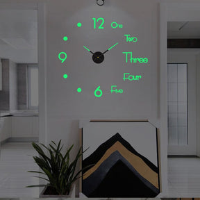 home & garden : Wandklok Zwart Metaal Ø50cm - Grote, Stijlvolle Klok Woonkamer & Kantoor in Half - Lichtgevend van Pantino