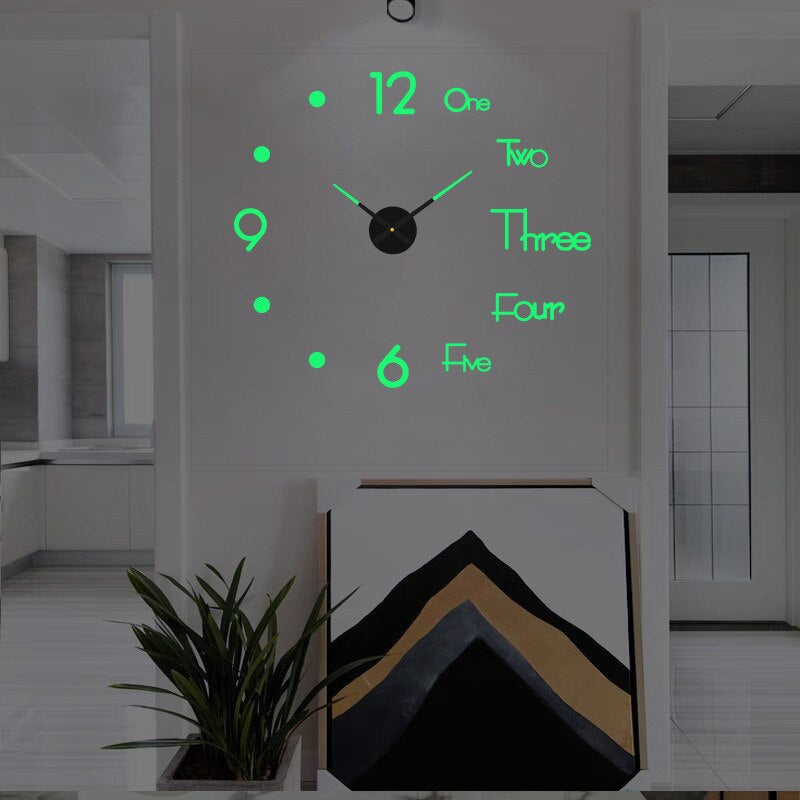 home & garden : Wandklok Zwart Metaal Ø50cm - Grote, Stijlvolle Klok Woonkamer & Kantoor in Half - Lichtgevend van Pantino
