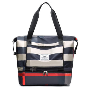 bags : Grote Travel Tas Blauw - Ruimtelijk Waterdicht Reizen - Nylon in Zwart van Pantino