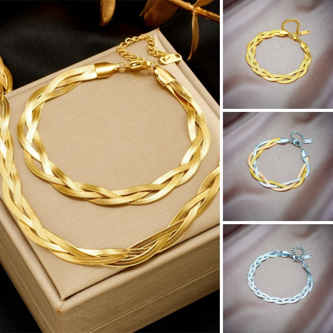 Bracelet : The Geneva Bling Bracelet - Tijdloze Glamour voor Elke Gelegenheid - Goud in van Pantino