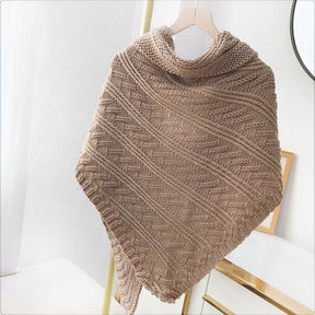 Scarf : Sjaal Dames Zwart - Fine Knitted Scarf - Driehoekige Modesjaal voor in Khaki van Pantino