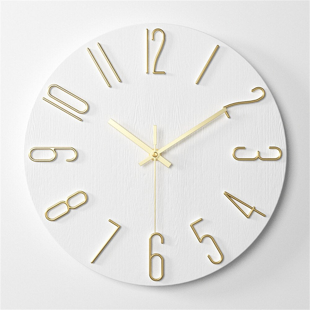 home & garden : Moderne Kunststof Wandklok - Trendy Klokontwerp - Geeft een Moderne Toets aan Uw Ruimte in Wit-goud van Pantino