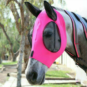 pets : HorseSafe - Paardenmasker Anti-Vlieggaas - Blauw in Roze van Pantino