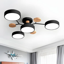 Ceiling Light : Ronde LED plafondlamp, voor verlichting Hout – Premium Kwaliteit in Zwart 89 x 16 cm van Pantinoshop