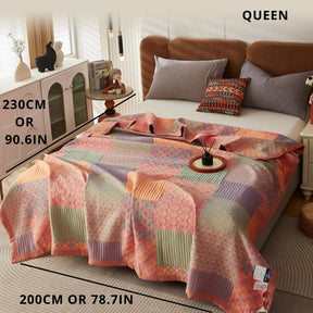 home & garden : Omkeerbaar, Kleurrijk Vierkant Katoenen Dekbed in Queen (200 x 230cm) van Pantino