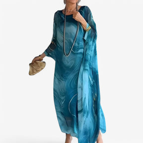 Dresses : Maxi Jurk Dames Marmer Effect Elegant - Lange Zomerjurk Uniek in van Pantinoshop
