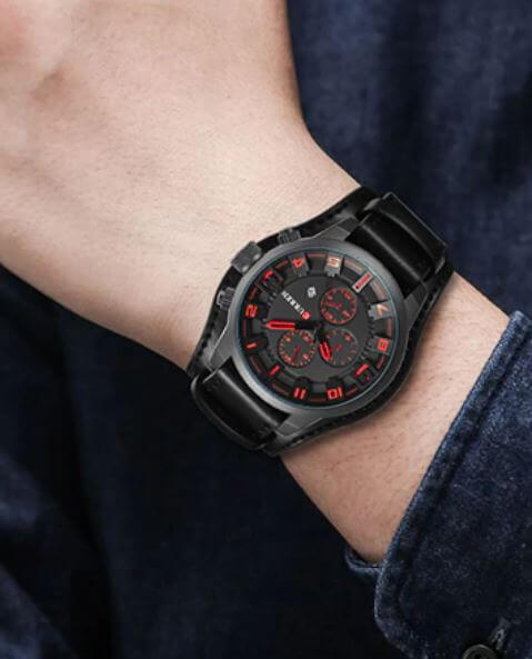 watches : Heren Horloge Chronograaf Bruin Leer - Klassiek Stijlvol Polshorloge met Datumweergave in van Pantino