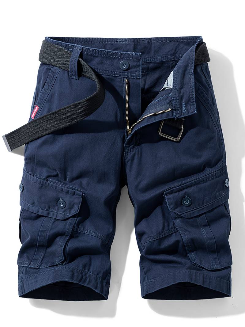 Men's Shorts : Heren Shorts met Trekkoord - Zwart in Marineblauw van Pantino