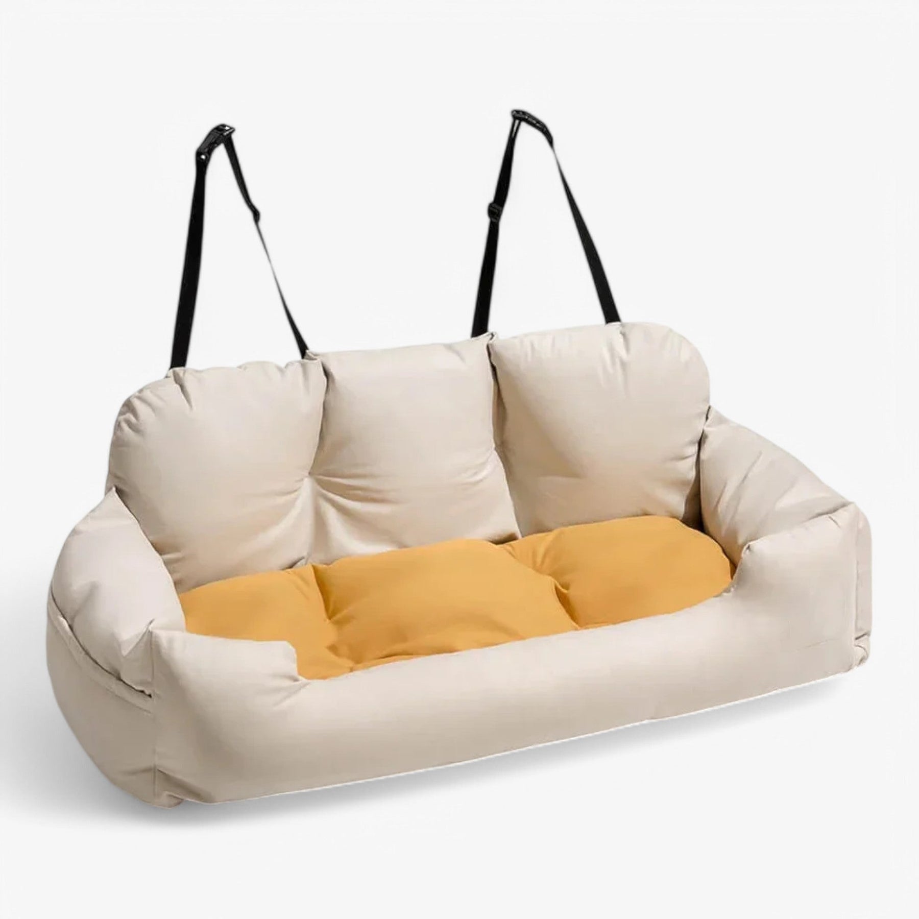 pets : Luxe Hondenbed voor Auto Cozyride - Militair Groen in Beige van Pantino