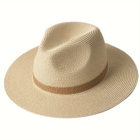 Panama Hat : Hoed Dames Khaki - Een Modieuze en Beschermende Panama met een Brede Rand in Beige van Pantinoshop