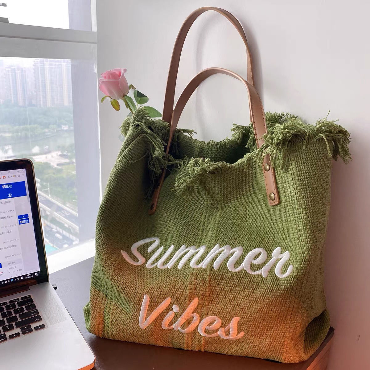 bags : Fashion Strandtas Reistas - Groen in Groen van Pantino