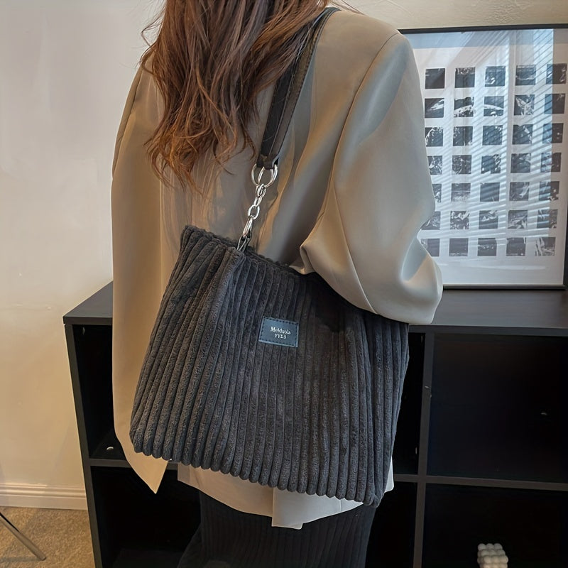 bags : S.f.y. - Modieuze Corduroy Kettingtas - Khaki in van Pantino