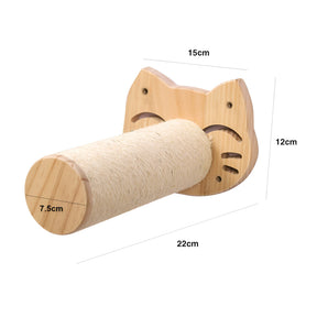 pets : Kattenklimplank Wandmontage - Krabpaal Instinct Training - Hout in 1 Krabpaal (Kattenmotief) van Pantino