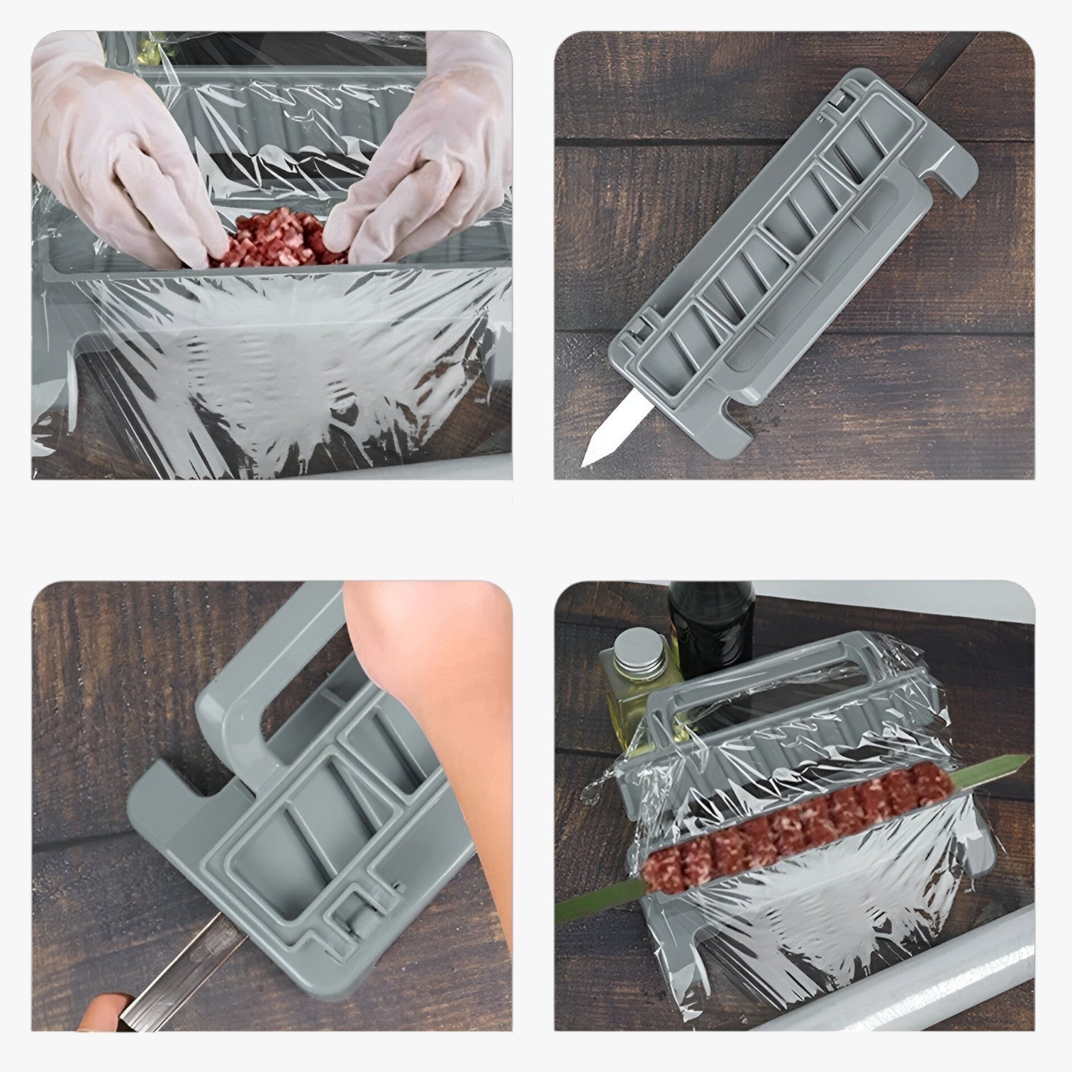outdoor equipment : Kebabmaker voor BBQ - Snelle en Gemakkelijke Perfecte Spiesjes - Grijs in van Pantino