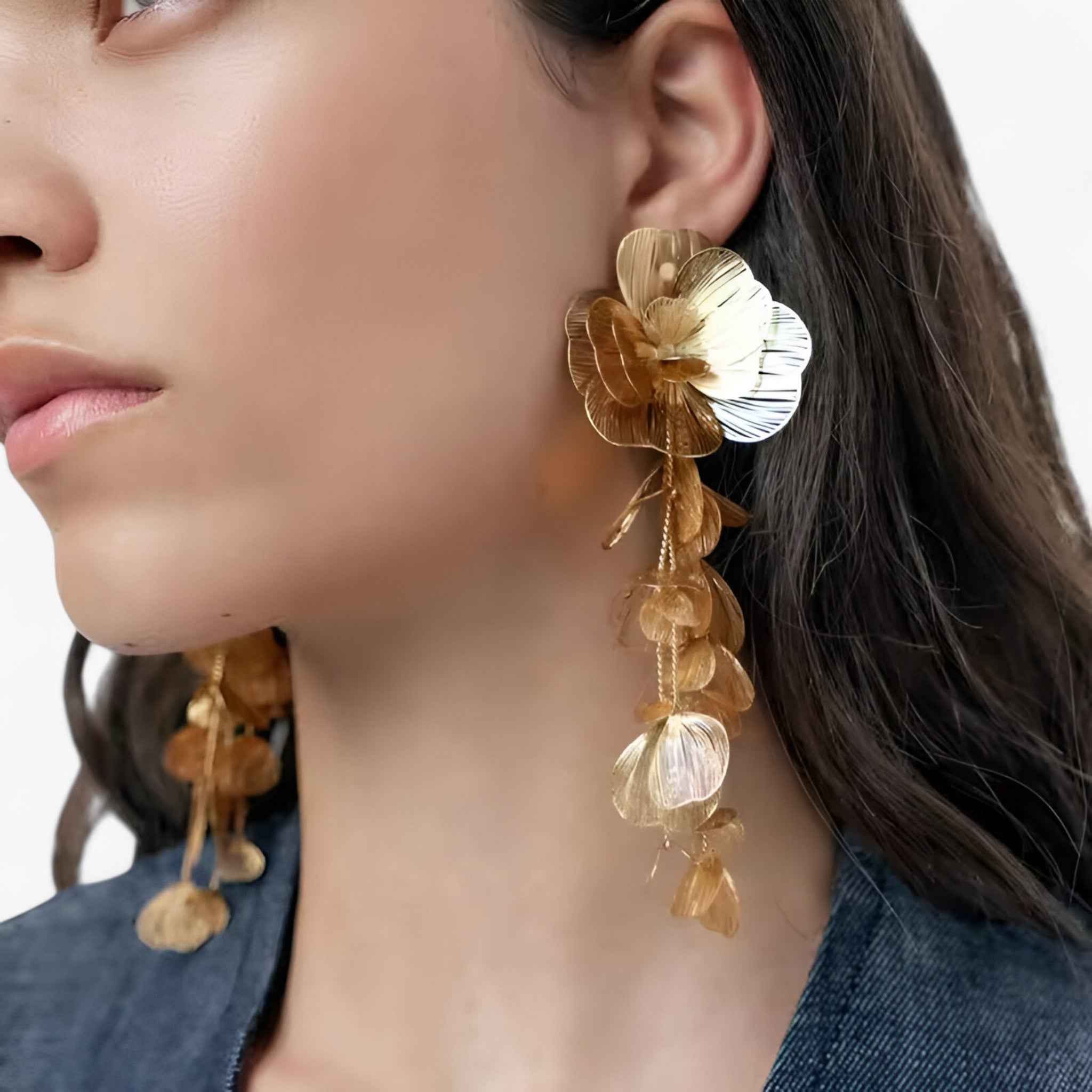 Jewelry : Hangende Oorbellen Vintage Bloem Uniek, Goud 18K met Gekleurde Edelstenen in van Pantinoshop